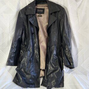 Vintage Wilsons Leather Pelle Studio Black Women Thinsulate Medium Button Coat